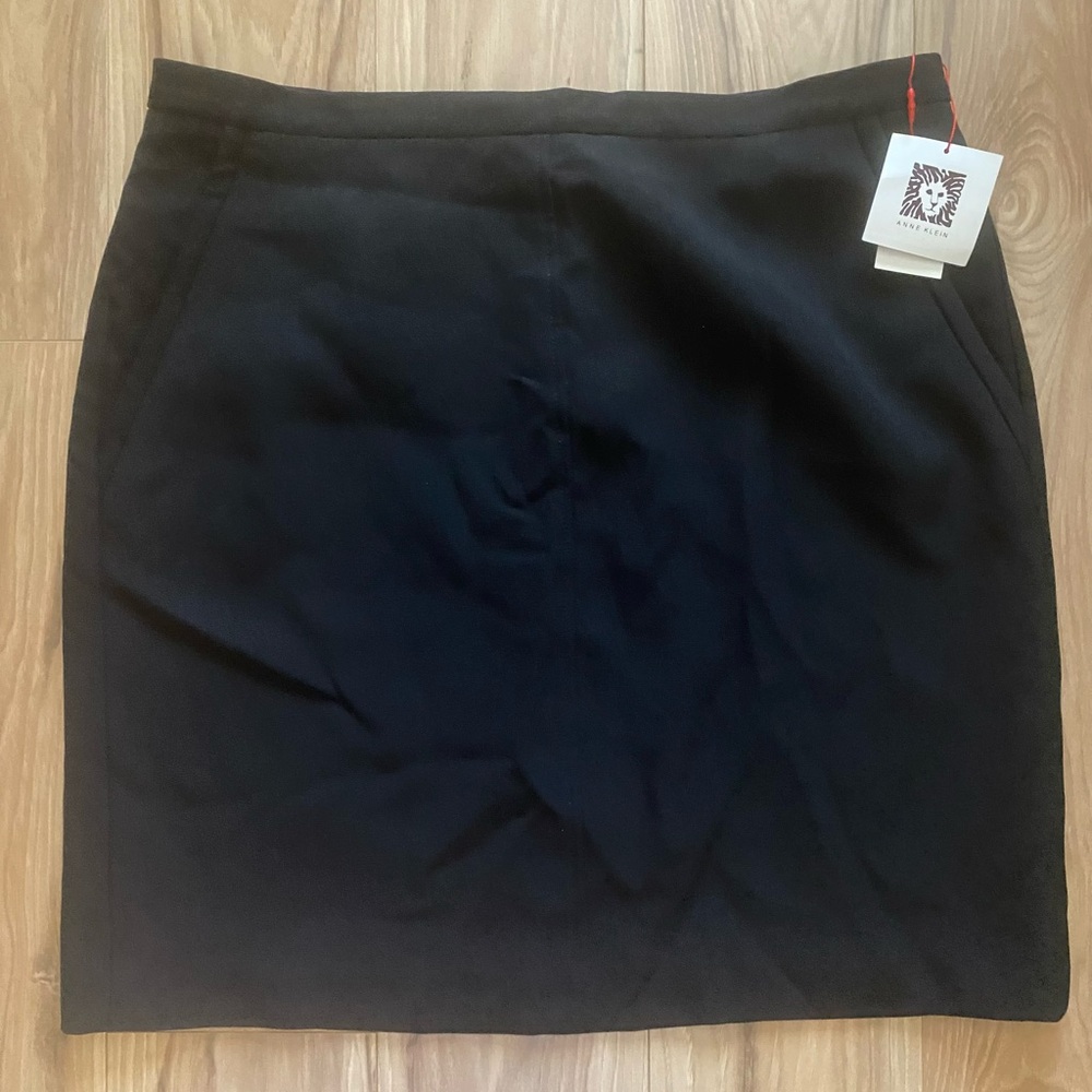 Anne Klein Pencil Skirt With 2 Front Pockets Black Size 14
